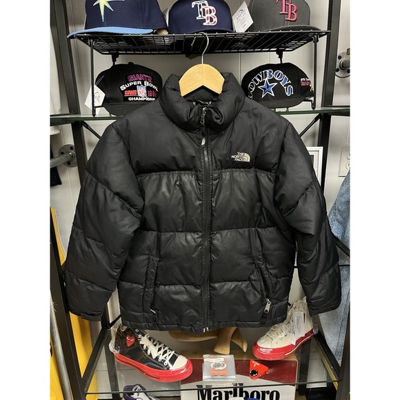 Vintage The North Face 600 Series Black Down Feather Puffer Jacket Youth Small - Picture 1 of 8
